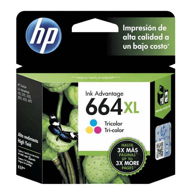 Cartucho HP 664 XL - Tricolor 8ML