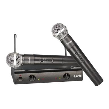 Micrófono Wireless Quanta QTMIC103 con 2 Micrófonos Bivolt