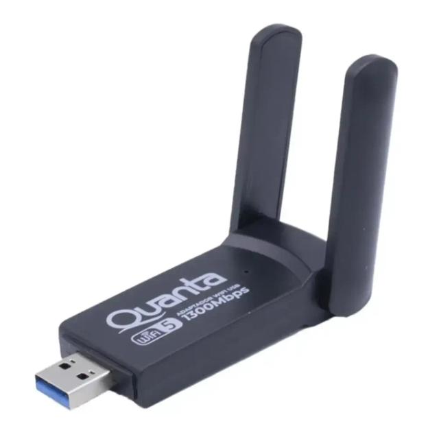 Adaptador USB Wi-Fi 1300 Mbps Quanta 5DBI QTAAD1300
