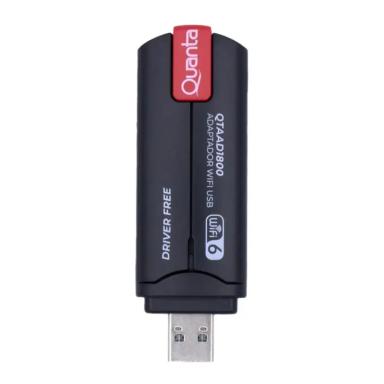 Adaptador USB Wi-Fi 1800 Mbps Quanta 5DBI QTAAD1800