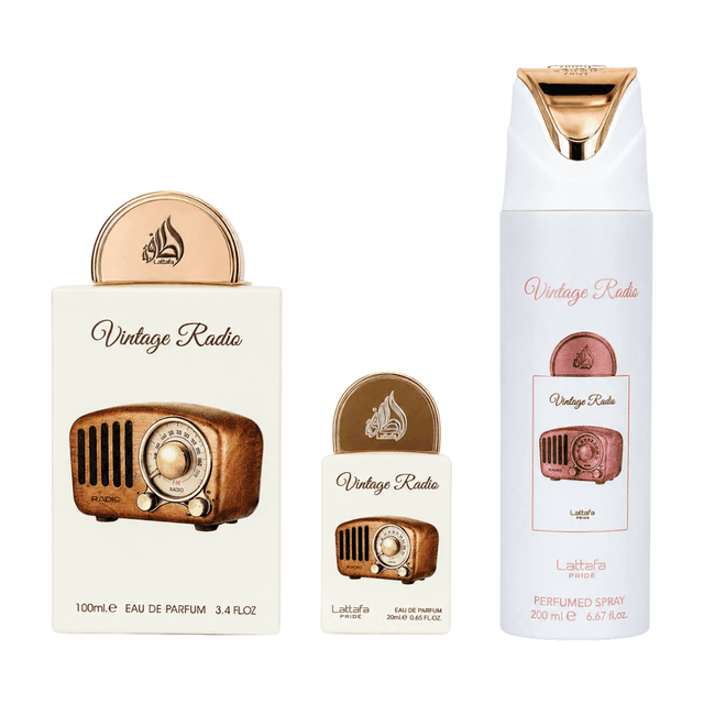 Set Lattafa Gift Vintage Radio – 3 Unidades