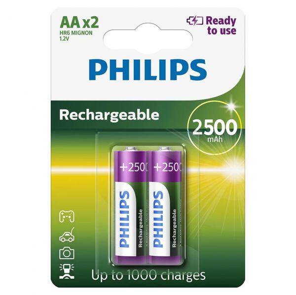 Pilas Recargables AA2 Philips HR6/2500MHA 