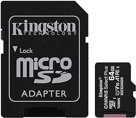 Micro SD con adaptador 64GB 100MB/S Kingston
