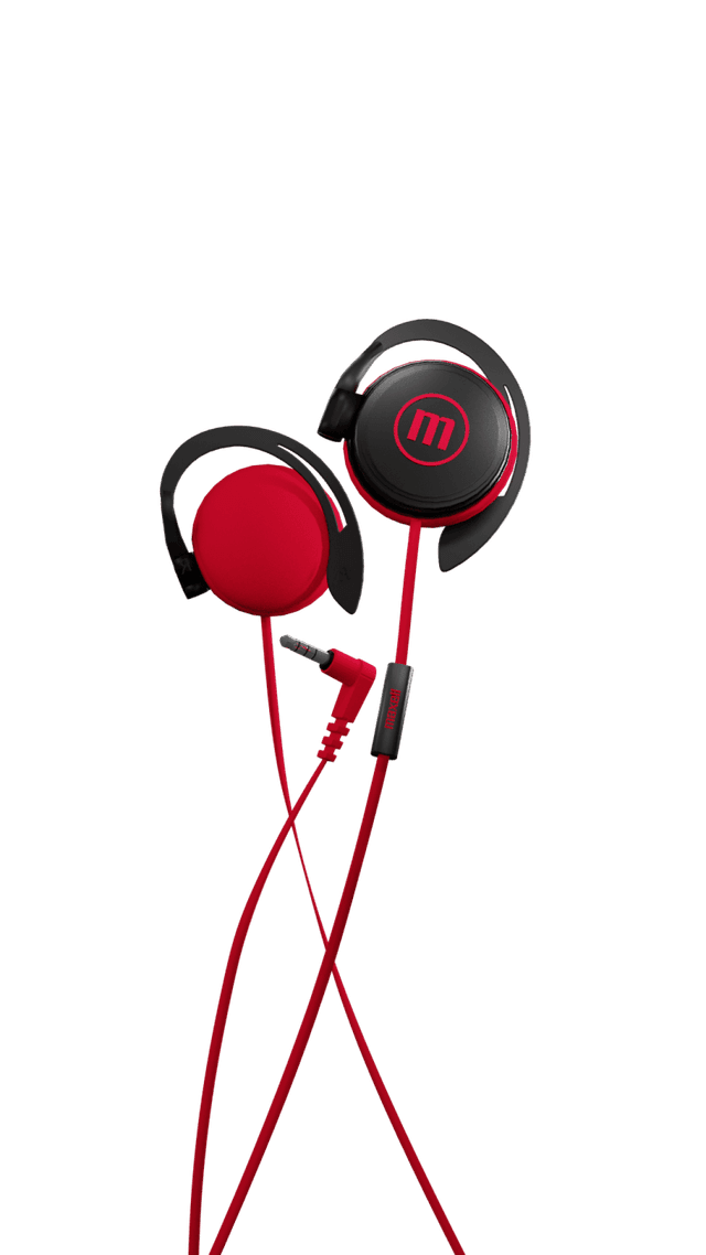 Auricular con Cable MAXELL EC-155 - Negro/Rojo